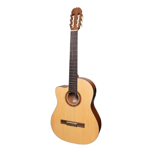 Martinez MNCC-15SL-SOP Natural Series Left Handed Acoustic-Electric Classical Guitar Solid Spruce Top Cutaway