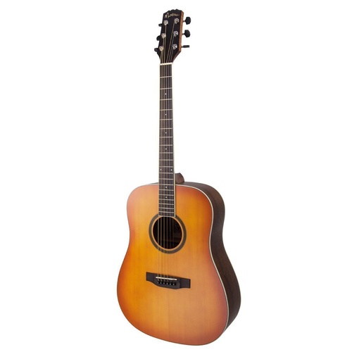 Martinez 'Natural Series' Spruce Top Acoustic Dreadnought Guitar (Dry Burst)
