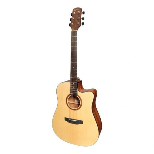 Martinez MNDC-15 Natural Series Spruce Top Acoustic-Electric Dreadnought Cutaway Guitar Open Pore