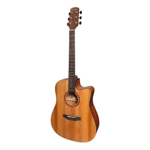 Martinez MNDC-15S Natural Series Solid Cedar Top Acoustic-Electric Dreadnought Cutaway Guitar Open Pore