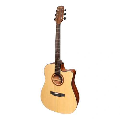 Martinez Natural Series Solid Spruce Top Acoustic-Electric Dreadnought Cutaway Guitar MNDC-15S Open Pore