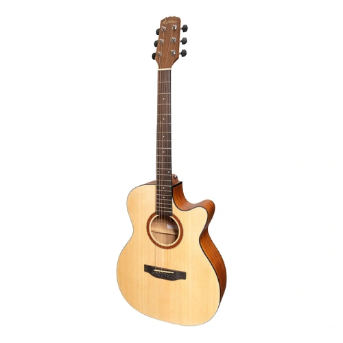 Martinez MNFC-15-SOP Natural Series Spruce Top Acoustic-Electric Small Body Cutaway Guitar Open Pore