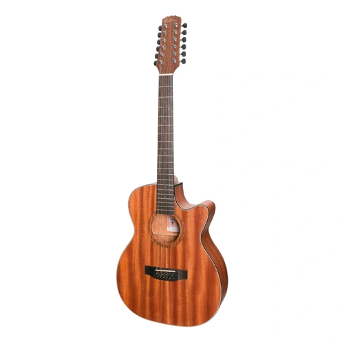 Martinez MNFC-1512-MOP Natural Series Mahogany Top 12-String Acoustic-Electric Small Body Cutaway Guitar