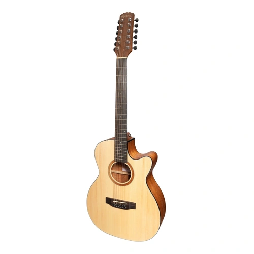 Martinez Natural Series Spruce Top 12-String Acoustic-Electric Small Body Cutaway Guitar MNFC-1512-SOP Open Pore Natural