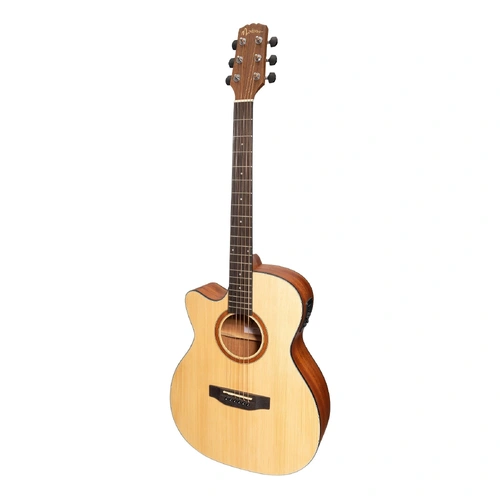 Martinez Natural Series Left Handed Acoustic-Electric Small Body Cutaway Guitar MNFC-15L Open Pore