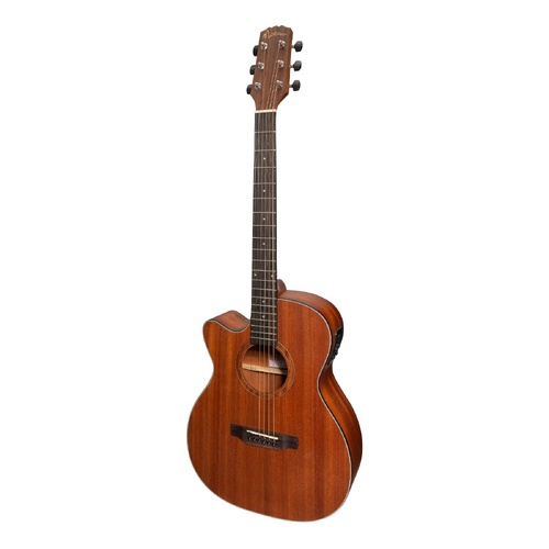 Martinez Natural Series Left Handed Solid Mahogany Top Acoustic-Electric Small Body Cutaway Guitar MNFC-15SL-MOP