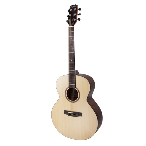 Martinez 'Natural Series' Spruce Top Acoustic-Electric Jumbo Guitar (Open Pore)