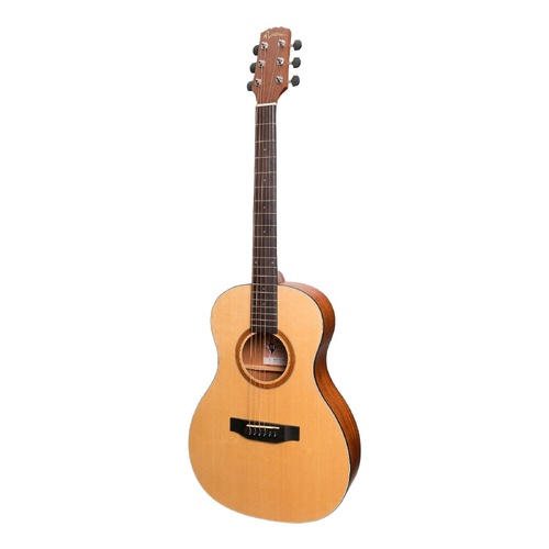 Martinez MNPL-15-SOP Natural Series Spruce Top Acoustic-Electric Parlour Guitar Open Pore Natural
