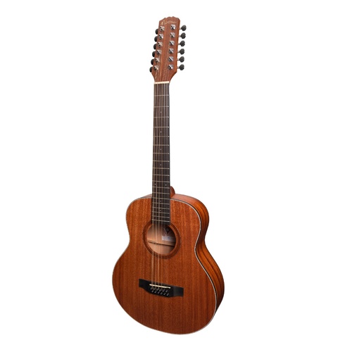 Martinez 'Natural Series' Mahogany Top 12-String Mini Short Scale Acoustic-Electric Guitar (Open Pore)