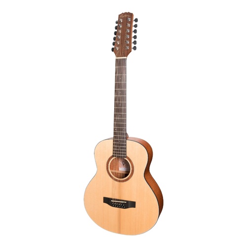 Martinez 'Natural Series' Spruce Top 12-String Mini Short Scale Acoustic-Electric Guitar (Open Pore)