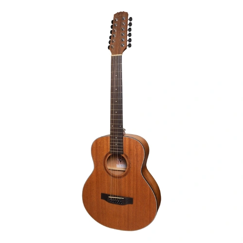 Martinez Natural Series Solid Mahogany Top 12-String Acoustic-Electric Mini Guitar MNS-1512S-MOP Open Pore Natural