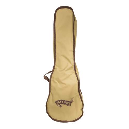 Mojo Padded Tenor Ukulele Gig Bag - Tan, Water Resistant Nylon, 4mm Padding, Lightweight, Carry Handle, Easy Access Zip