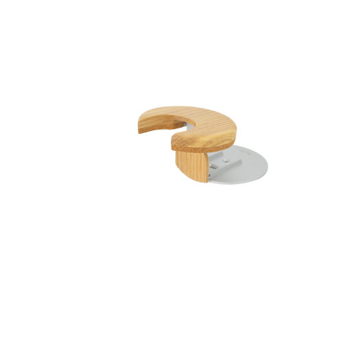 Monday Simply Aesthetic Guitar Hanger - Fluid White, Wall-Mounted, Aluminium & Polished Wood, Minimalist Design, Guitar-Safe Contact Points