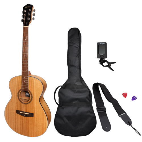 Martinez '41 Series' Folk Size Acoustic Guitar Pack with Gig Bag and Accessories