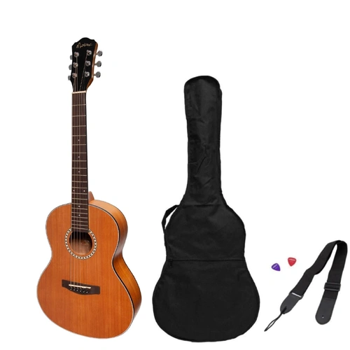 Martinez MZ-LM2T 'Little-Mini' Folk Guitar Pack with Built-In Tuner - Mahogany