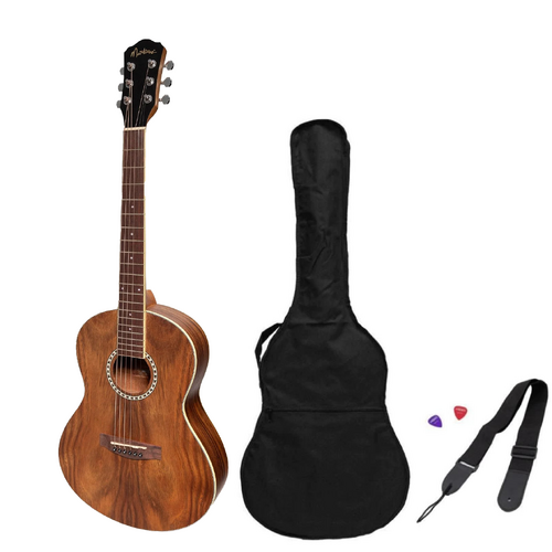 Martinez Acoustic 'Little-Mini' Folk Guitar Pack with Built-In Tuner MZ-LM2T-RWD