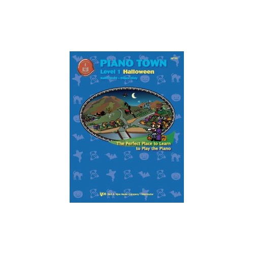 Piano Town Halloween Level 1 by Diane Hidy & Keith Snell - 8 Songs & 4 Teacher Duets, 16 Pages, Neil A. Kjos Music Company