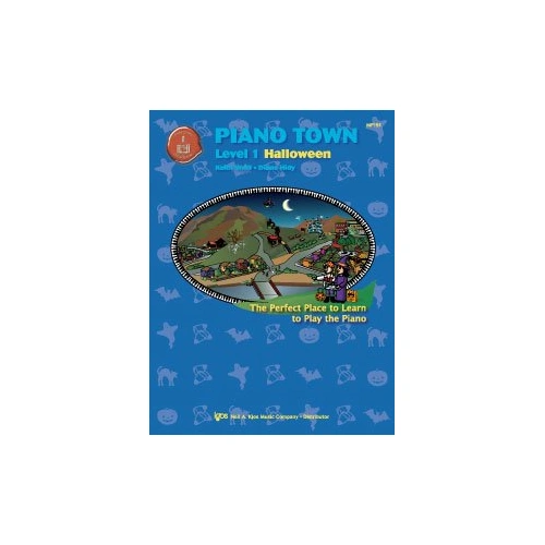 Piano Town Halloween Level 1 by Diane Hidy & Keith Snell, 16 pages, includes 8 original songs & 4 Teacher Duets.