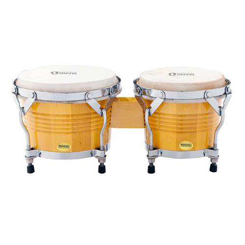 Mano Percussion 7Inch & 8Inch Bongos Natural Brown and Tunable