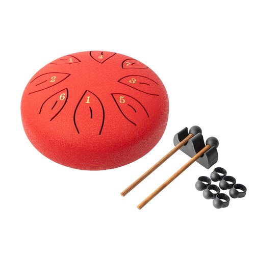 MANO PERCUSSION Red 6" Tongue Drum. Red.