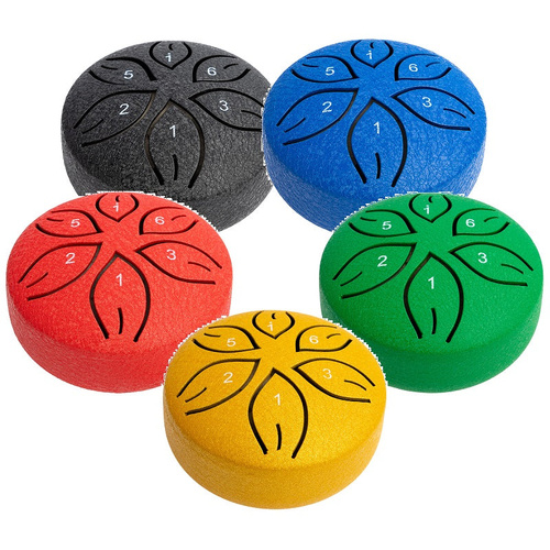 Mano Percussion 3" Tongue Drum - Gold, C Diatonic Scale, Steel-Titanium Alloy, 6 Hand-Tuned Notes, Protective Finish