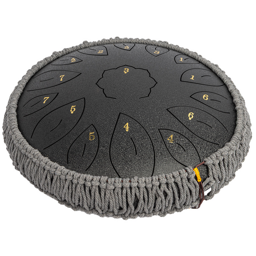 Mano Percussion MPC54BK 14" Black Tongue Drum with C Diatonic Scale, 13 Hand-Tuned Notes, Mallets, Carry Bag, and Accessories