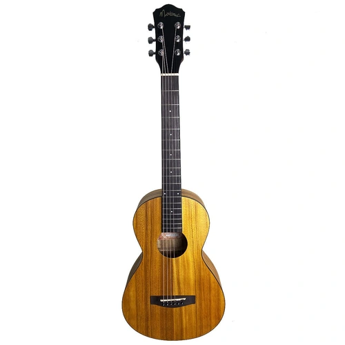 Martinez MPG-P2P Koa Acoustic-Electric Parlour Body Guitar, Small Body, Natural Finish, Right Handed, 6 Strings, Piezo Pickup