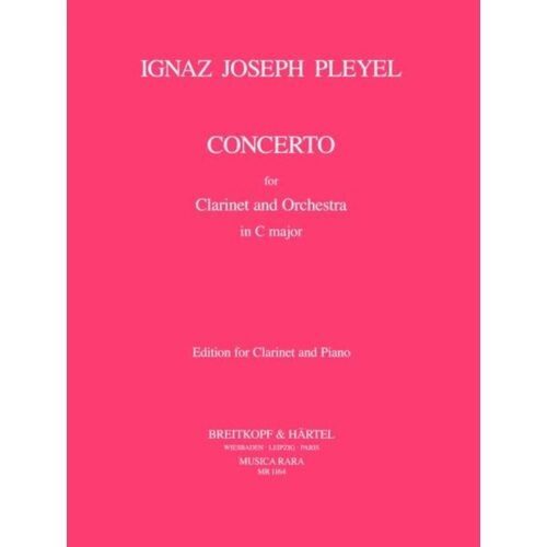 Pleyel - Concerto C Major Clarinet/Piano (Softcover Book)