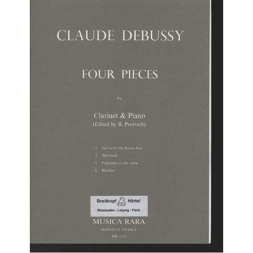 Debussy - 4 Pieces From Preludes Clarinet/Piano (Softcover Book)