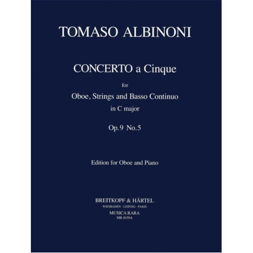 Albinoni - Concerto C Major Op 9 No 5 Oboe/Piano (Softcover Book)