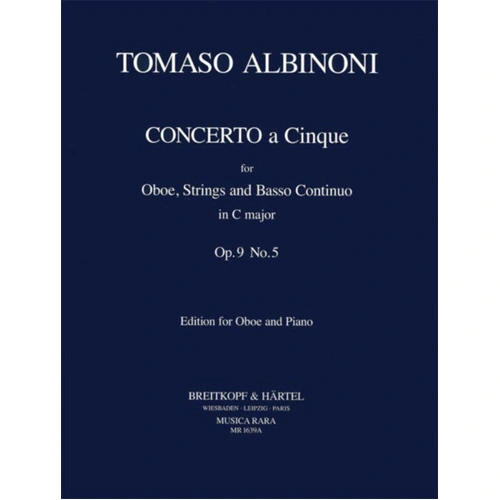 Albinoni Concerto in C Major Op. 9 No. 5 for Oboe and Piano - 24 Pages
