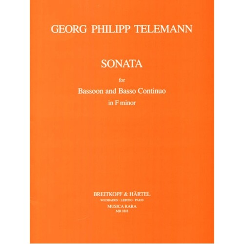 Telemann - Sonata In F Minor Bassoon/Piano (Softcover Book)