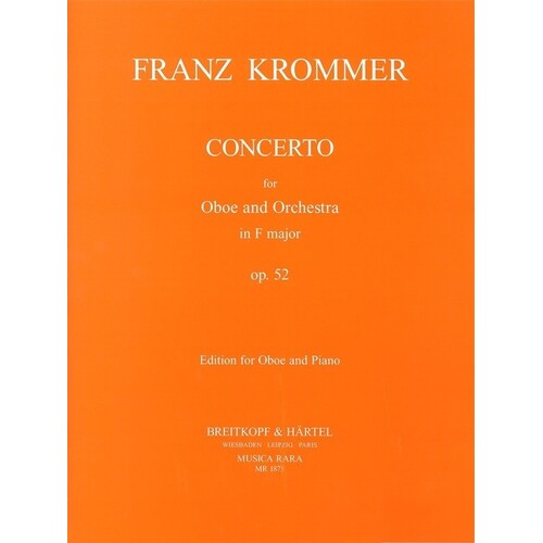 Krommer - Concerto In F Major Op 52 Oboe/Piano (Softcover Book)