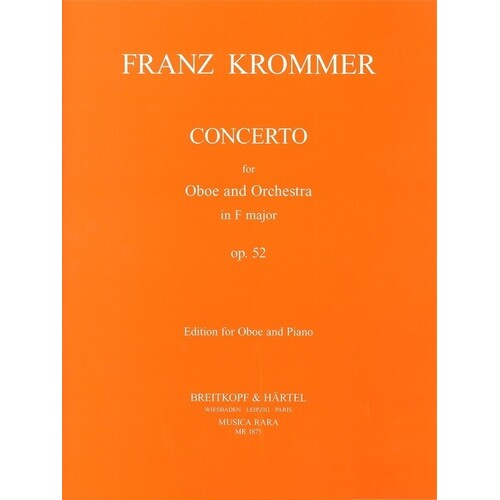 Krommer - Concerto In F Major Op 52 Oboe/Piano (Softcover Book)