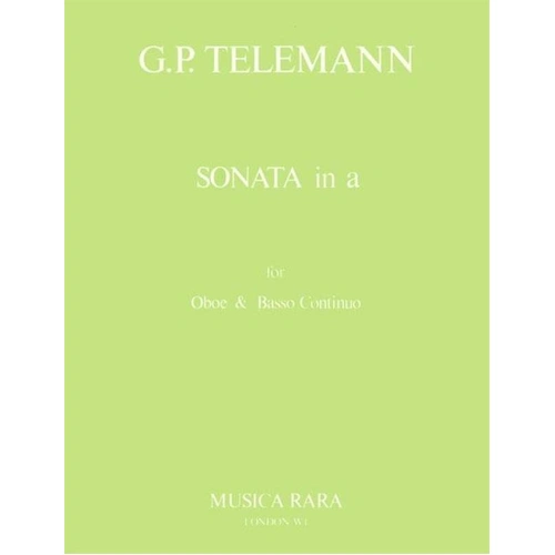 Telemann Sonata in A Minor for Oboe and Piano, Musica Rara, 12 Pages
