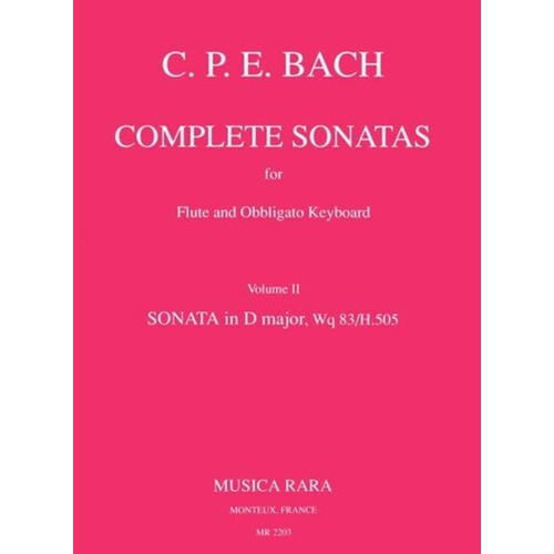 Sonatas Comp Book 2 Wq 83 D Flute/Piano (Softcover Book)