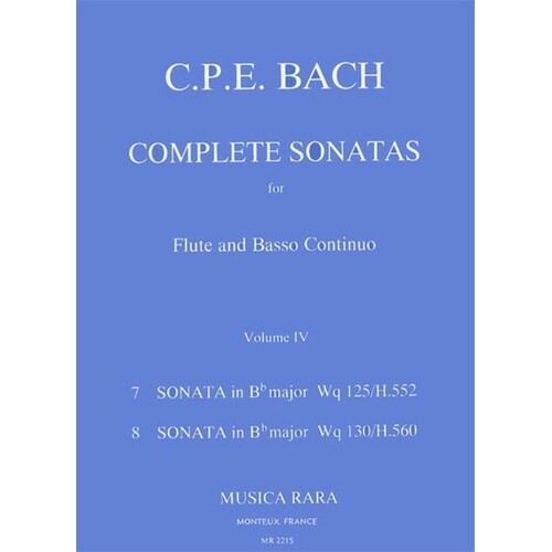 Sonatas Comp Book 4 Wq 125 B Flat Wq 130 B Flat (Softcover Book)