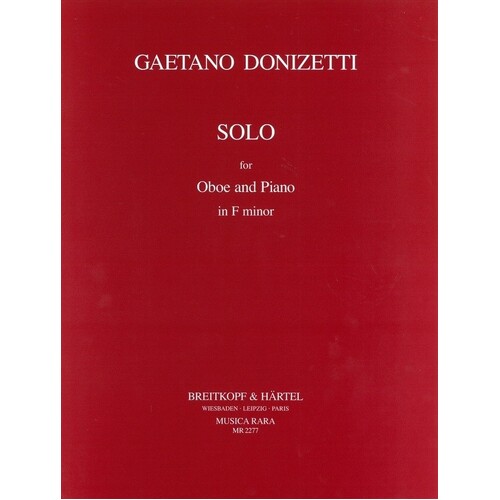 Donizetti - Solo In F Minor Oboe/Piano (Softcover Book)