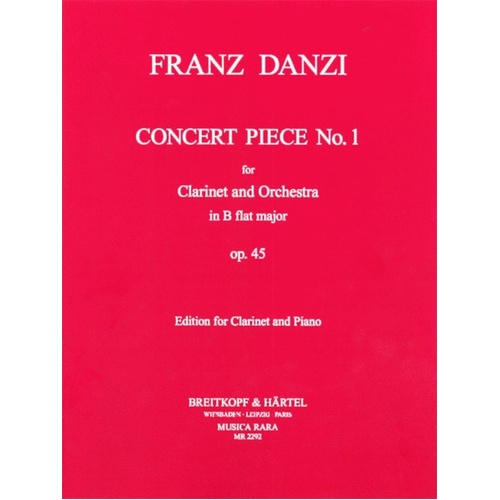 Concert Piece No 1 Op 45 B Flat clarinet/Piano Book