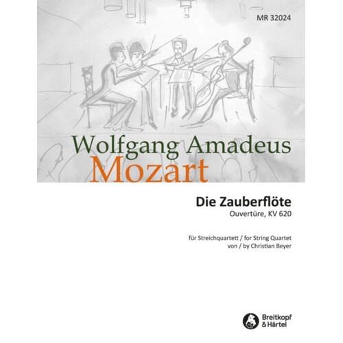 Mozart - Magic Flute Overture String Quartet Score/Parts Book