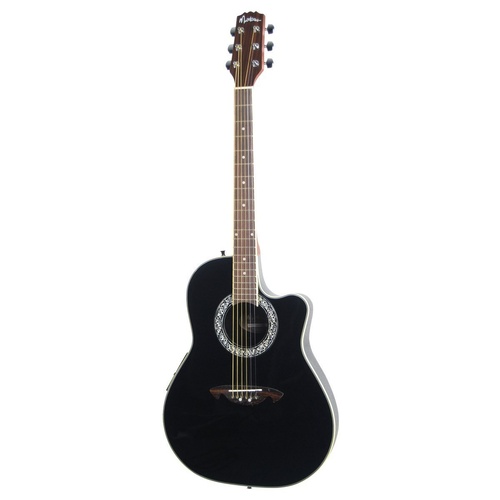 Martinez Acoustic-Electric Roundback Cutaway Guitar (Black)