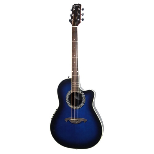 Martinez Acoustic-Electric Roundback Cutaway Guitar (Blueburst)