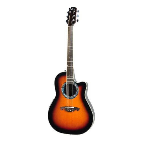 Martinez Acoustic-Electric Roundback Cutaway Guitar (Tobacco Sunburst)