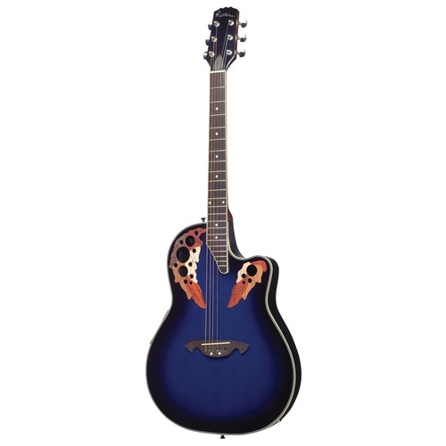Martinez Acoustic-Electric Roundback Cutaway Guitar (Blueburst)