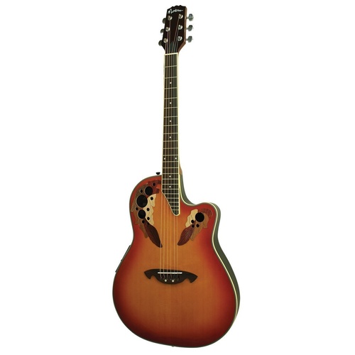 Martinez Acoustic-Electric Roundback Cutaway Guitar (Honeyburst)