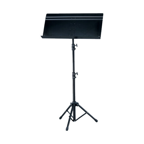 Peace Fourscore Orchestral Sheet Music Stand with Wide Bookplate, Black, Holds 4 Pages