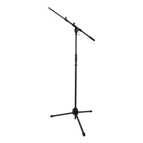 SoundArt Heavy Duty Tripod Microphone Boom Stand - Matte Black, Adjustable with Folding Tripod Base