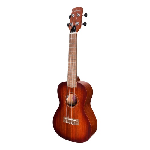 Martinez Southern Belle 6 Series Mahogany Solid Top Electric Concert Ukulele with Hard Case Sunburst