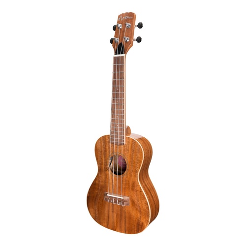 Martinez Southern Belle 8 Series Koa Solid Top Electric Concert Ukulele with Hard Case Natural Gloss