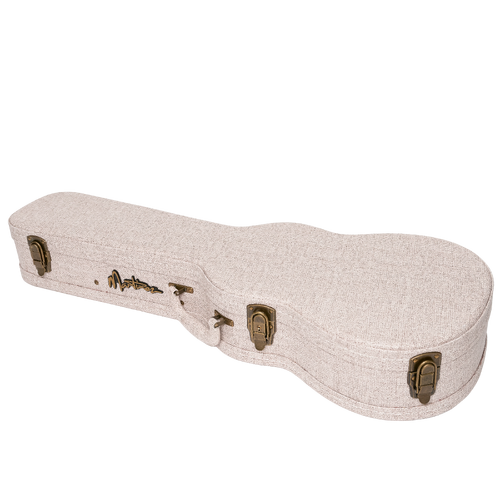 Martinez Southern Belle Deluxe Shaped Tenor Ukulele Hard Case Ivory